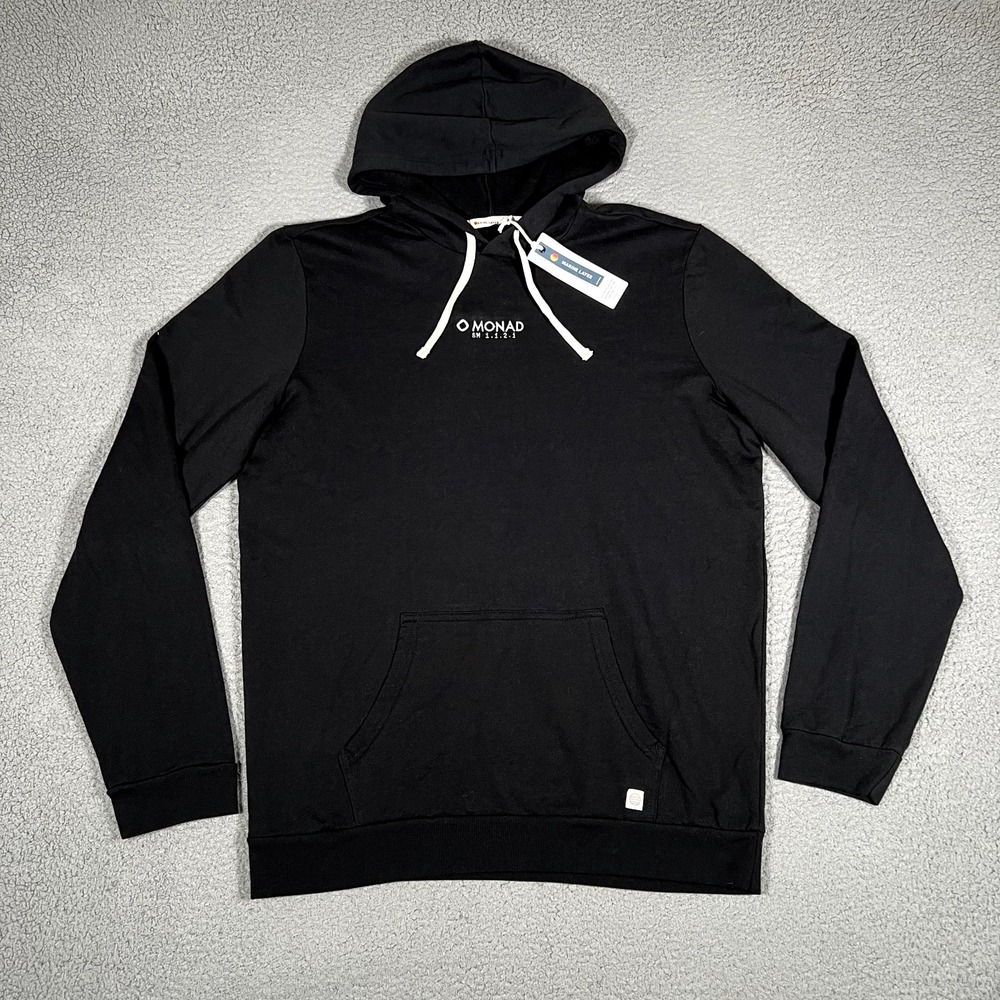 Marine Layer Hoodie Mens XL Black Pullover Casual Preppy Fleece Stretch Logo